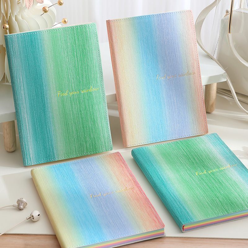 Susu Aesthetic Gradient Journal | Textured Iridescent Notebook with Pastel Pages