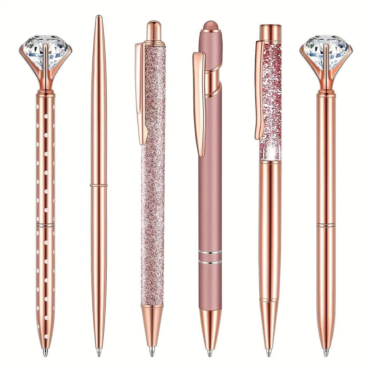 Susu Glamour Pink & Rose Gold Pen Collection | Crystal, Pearl & Glitter Ballpoint Pens  Free shipping on orders over $30
