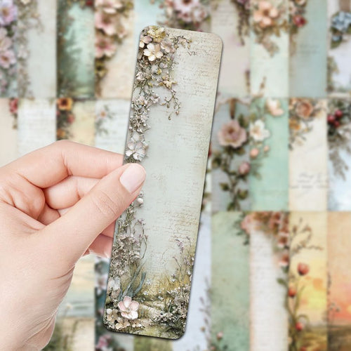 Susu Vintage Botanical Script Bookmark | Romantic Floral Page Marker