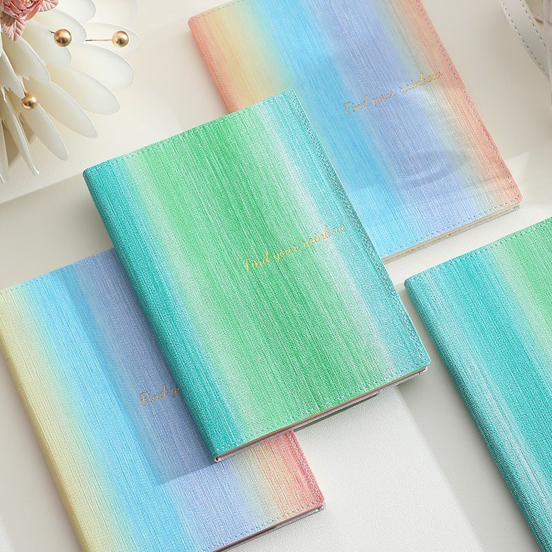 Susu Aesthetic Gradient Journal | Textured Iridescent Notebook with Pastel Pages