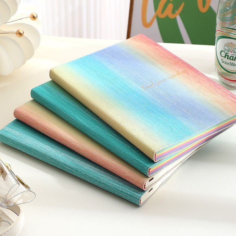 Susu Aesthetic Gradient Journal | Textured Iridescent Notebook with Pastel Pages